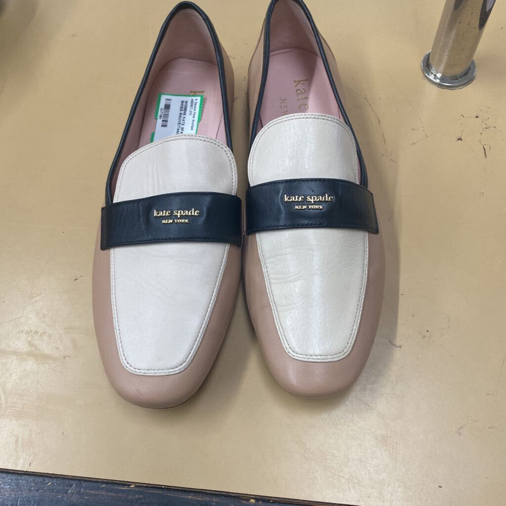 WOMENS KATE SPADE CASUAL SHOES MAUVE/TAN/BLK 10
