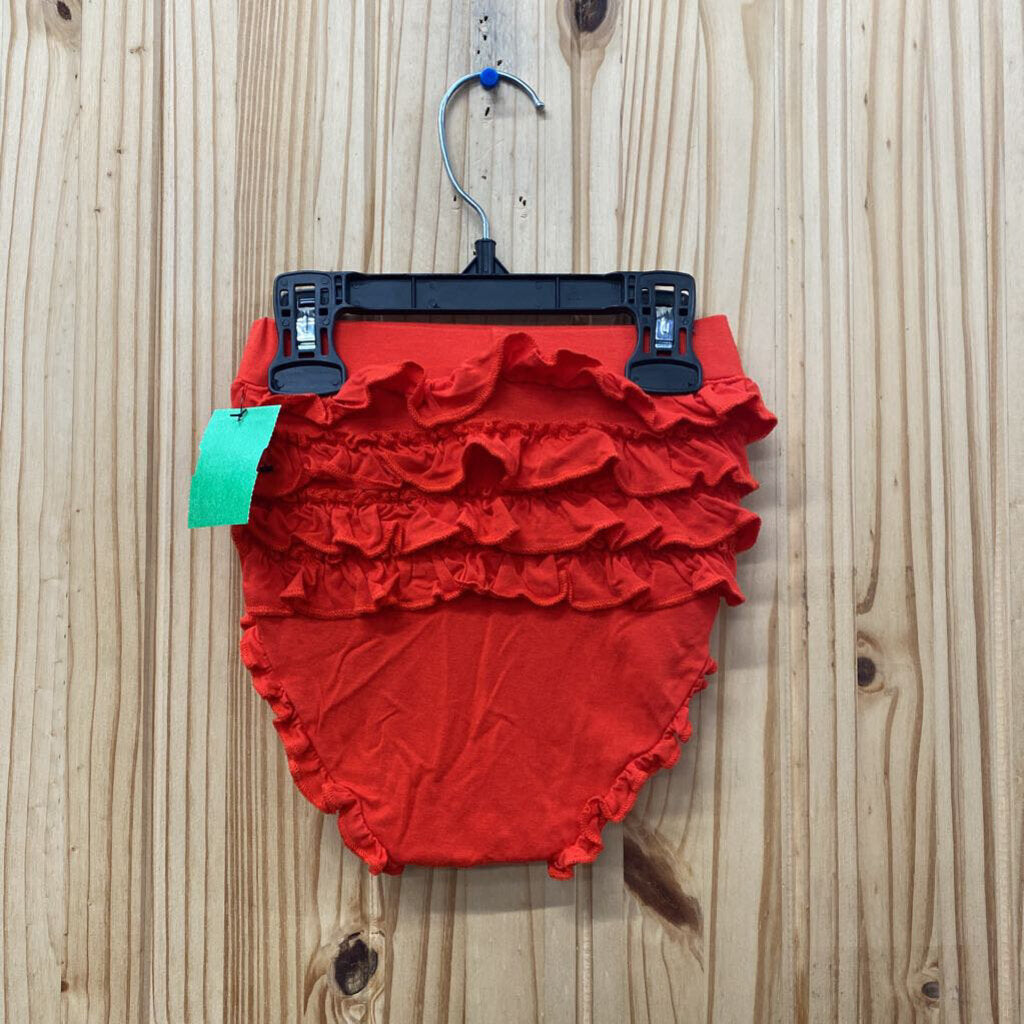 GIRLS POSH PEANUT RUFFLE BLOOMERS RED 18/24M