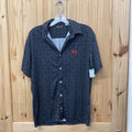 MENS LOYAL & TRU BUTTON UP SHIRT GREY/BLK/ORANGE S