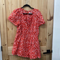 WOMENS ANTHROPOLOGIE RED/WHITE ROMPER L