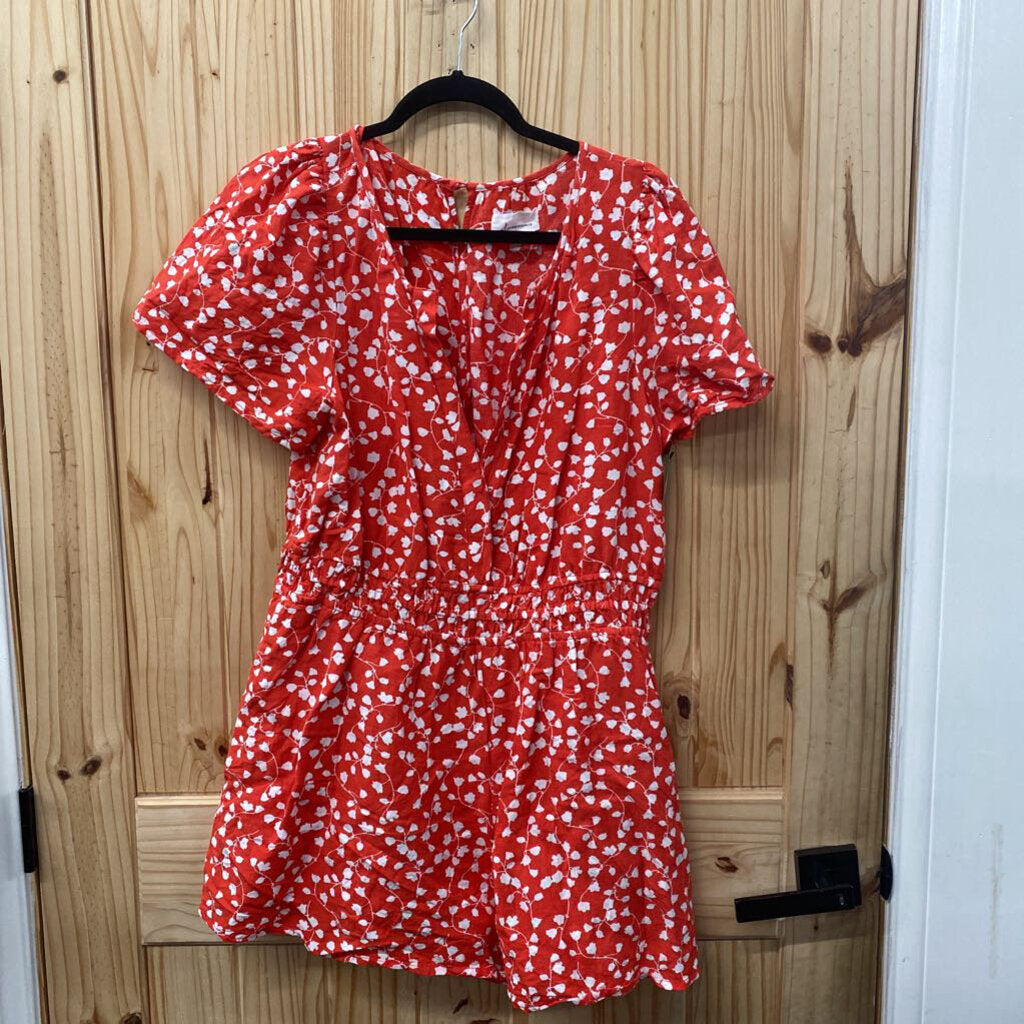 WOMENS ANTHROPOLOGIE RED/WHITE ROMPER L