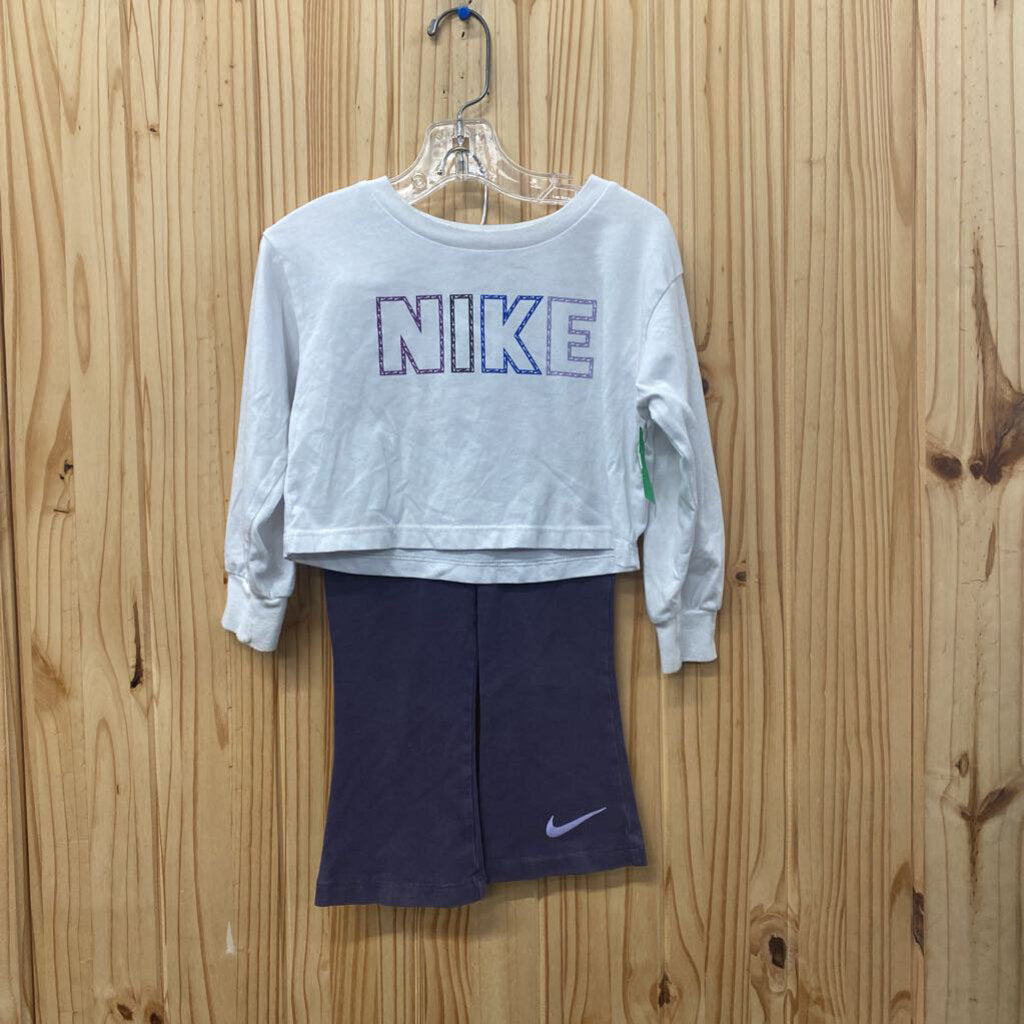 GIRLS NIKE 2PC SET WHITE/PURPLE/BLUE 2T