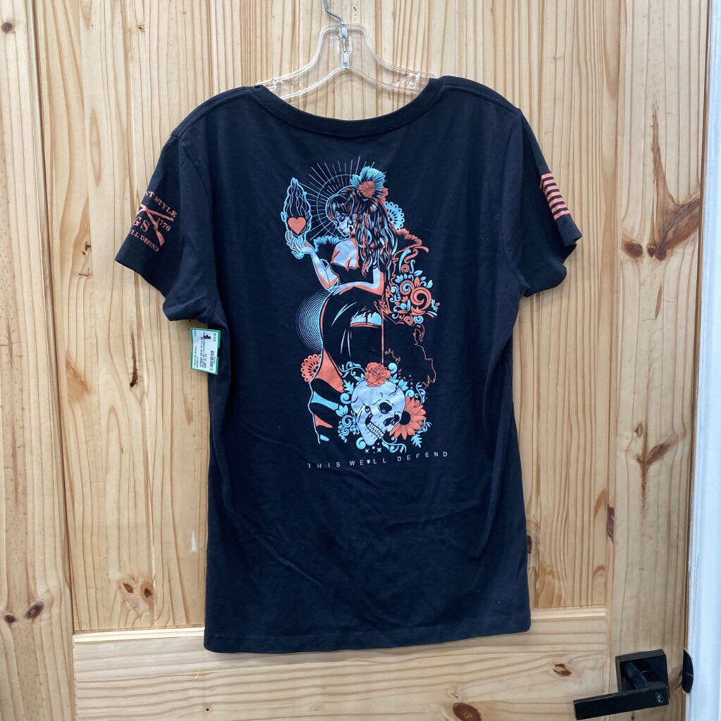 WOMENS GRUNT STYLE INE HEARTS WE LIVE FOREVER BLK SHIRT 2X