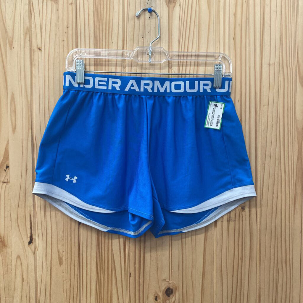 WOMENS UNDER ARMOUR SHORTS CYAN/WHITE M