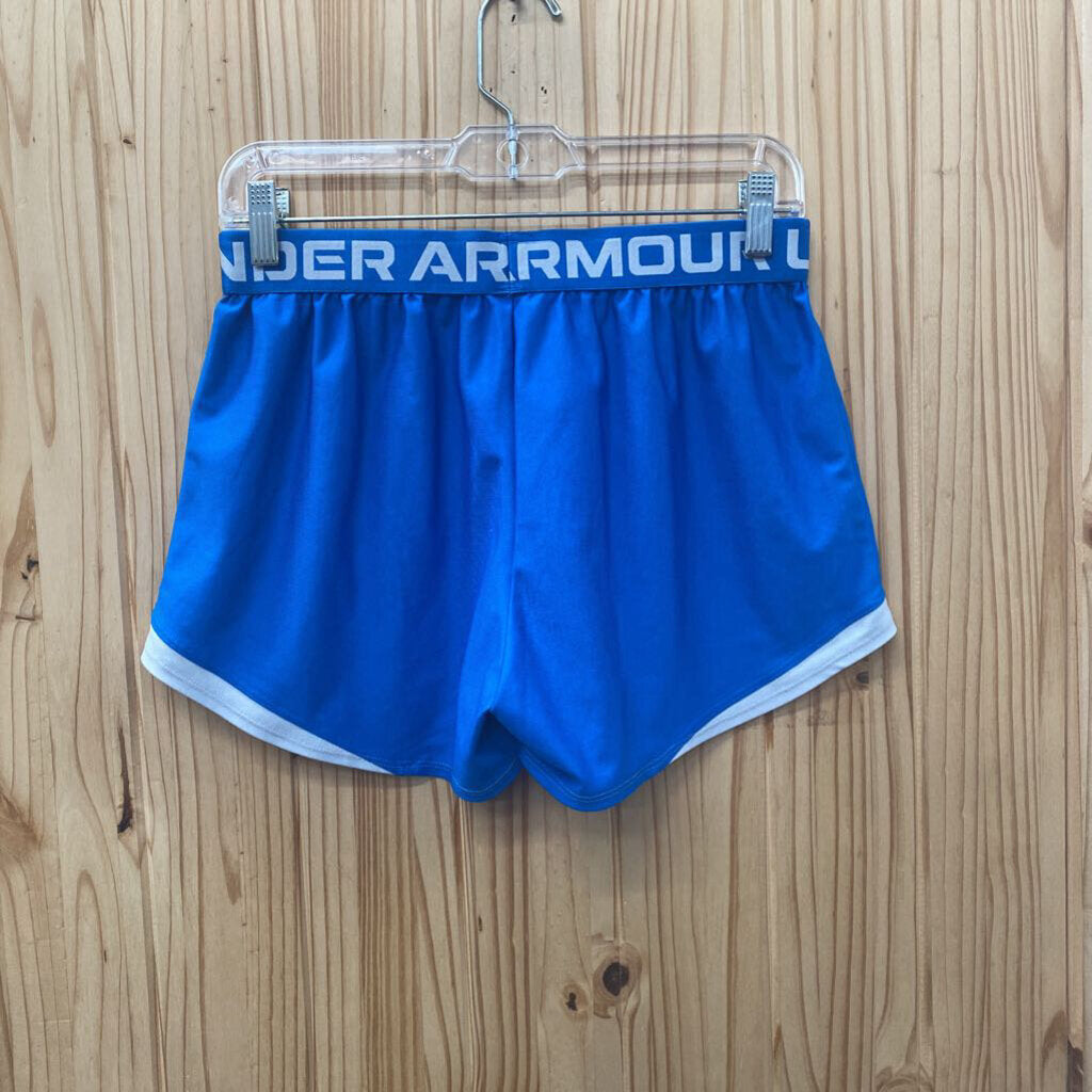 WOMENS UNDER ARMOUR SHORTS CYAN/WHITE M