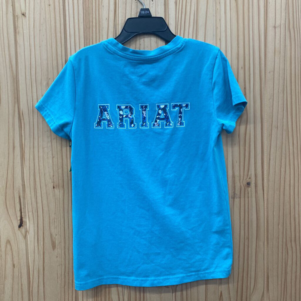 BOYS ARIAT SHIRT LT BLUE XS 7