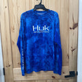 MENS HUK LS ROYAL BLUE/WHITE SHIRT M
