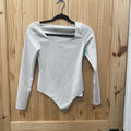 WOMENS NIKE FORM BEIGE LS BODYSUIT XS NWT