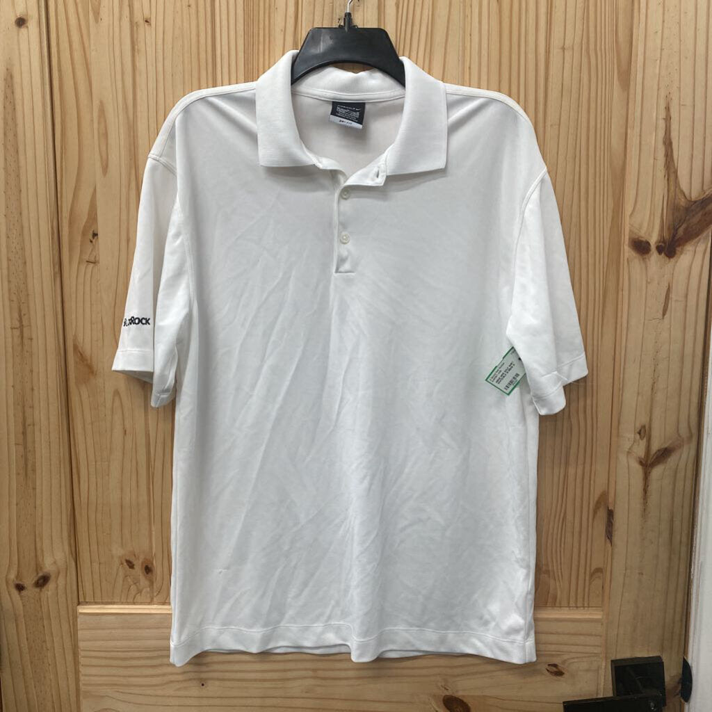 MENS NIKE GOLF SHIRT WHITE/BLK M