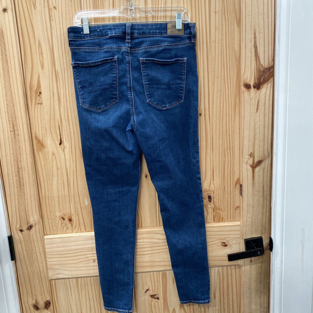 WOMENS AMERICAN EAGLE DK DENIM JEANS 12