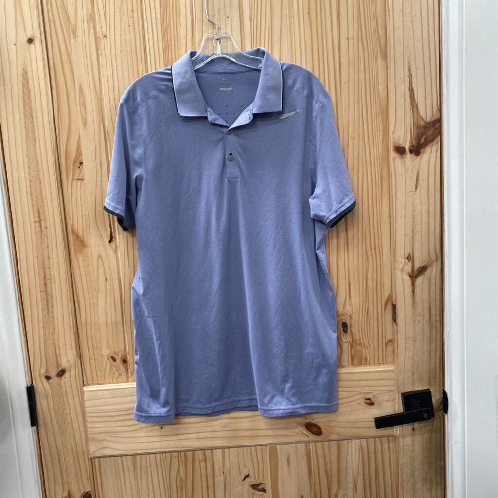 MENS NIKE DRI-FIT LT PURPLE/GREY POLO SHIRT L