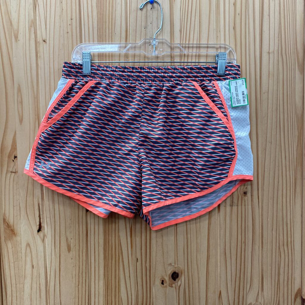 WOMENS UNDER ARMOUR SHORTS CORAL/WHITE/DK GREY M