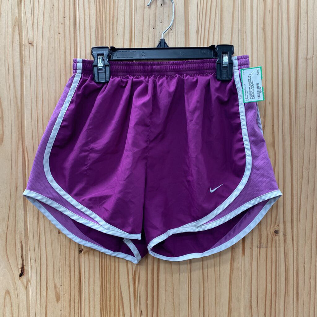 WOMENS NIKE SHORTS DK PURPLE/LT PURPLE/WHITE S (LINER CUT OUT)