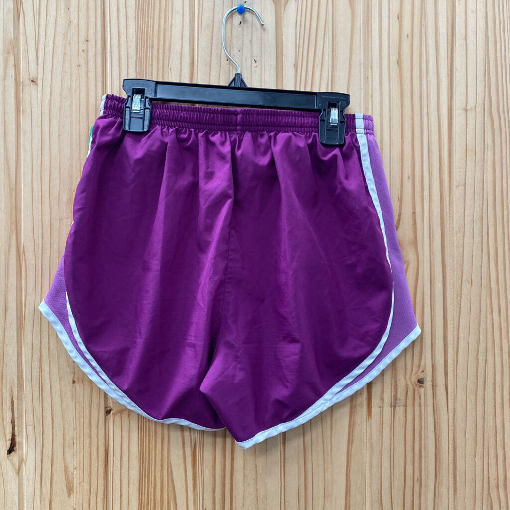 WOMENS NIKE SHORTS DK PURPLE/LT PURPLE/WHITE S (LINER CUT OUT)