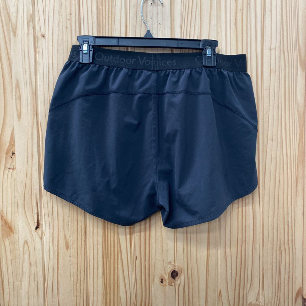 WOMENS OUTDOOR VOICES BLK SHORTS L