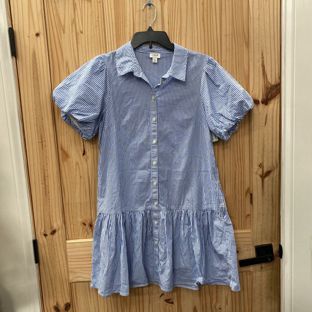 WOMENS J.CREW BLUE/WHITE STRIPE DRESS 10