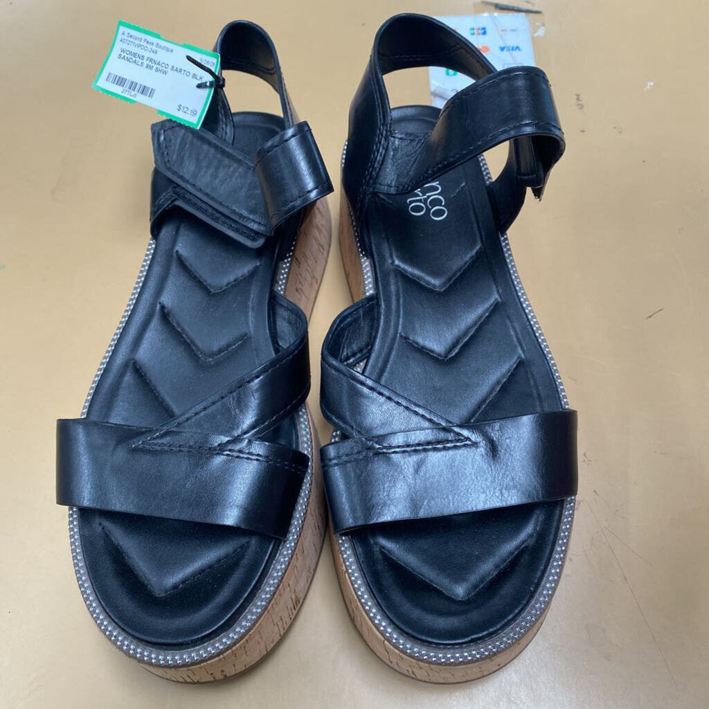WOMENS FRNACO SARTO BLK SANDALS 9M