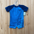 BOYS UNDER ARMOUR BLUE ROMPER 3/6M