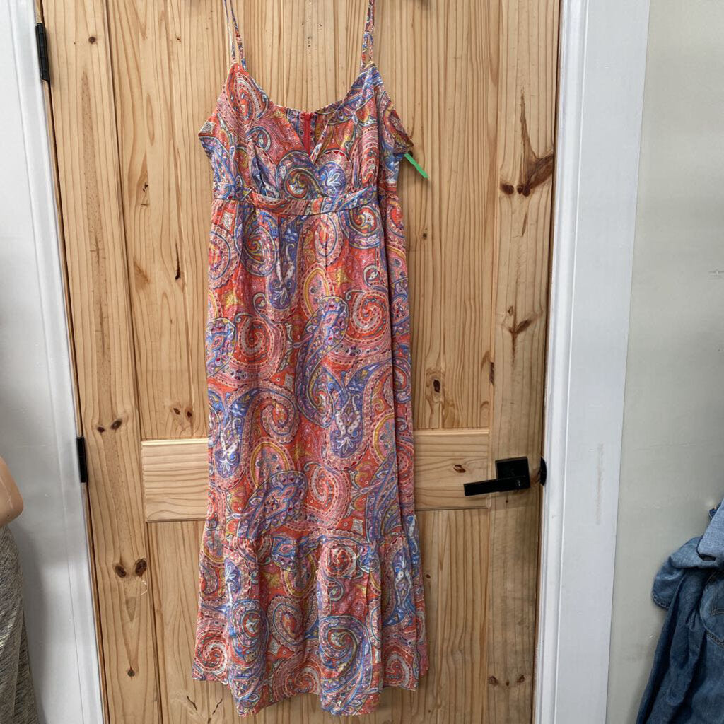 WOMENS MOLLY BRACKEN LT PINK PAISLEY DESIGN SL DRESS XL NWT