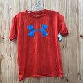 BOYS UNDER ARMOUR SHIRT RED/SKY BLUE YM 10