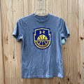 BOYS UNDER ARMOUR SHIRT NAVY BLUE/GREY/YELLOW YMD 10