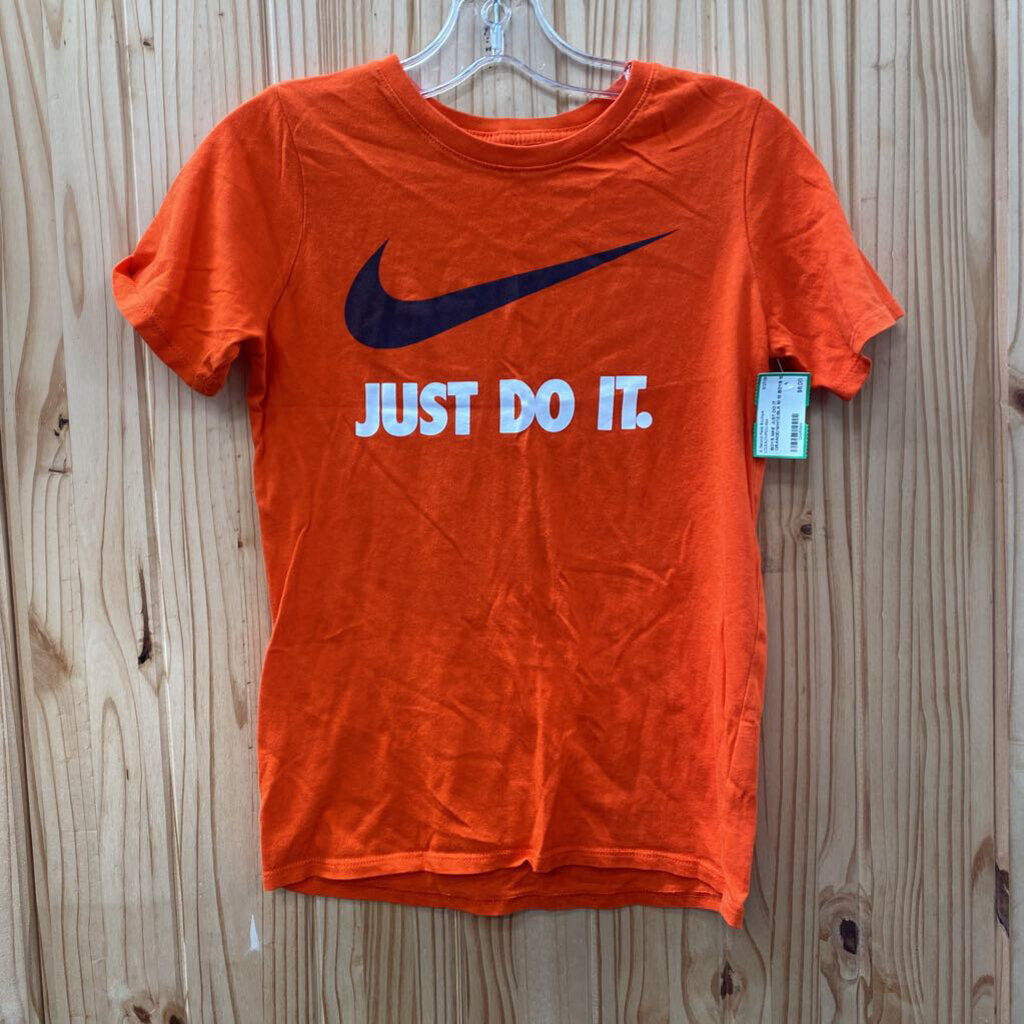BOYS NIKE JUST DO IT ORANGE/WHITE/BLK M 10