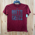 BOYS UNDER ARMOUR WINE/DK GREY SHIRT QUIET THE CRITICS YLG 12