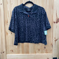 WOMENS THE NIKE POLO CROP TOP GREY/BLK CHEETAH XXL