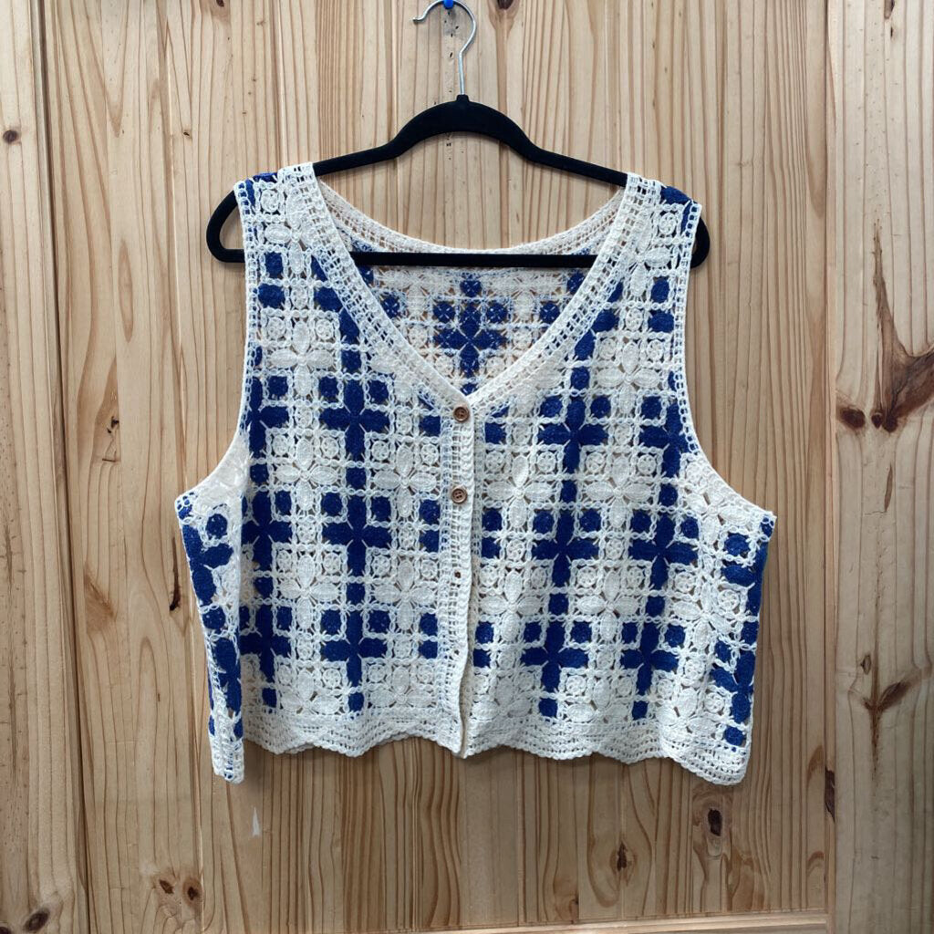 WOMENS EMERY ROSE SWEATER SHELL IVORY/BLUE 3XL