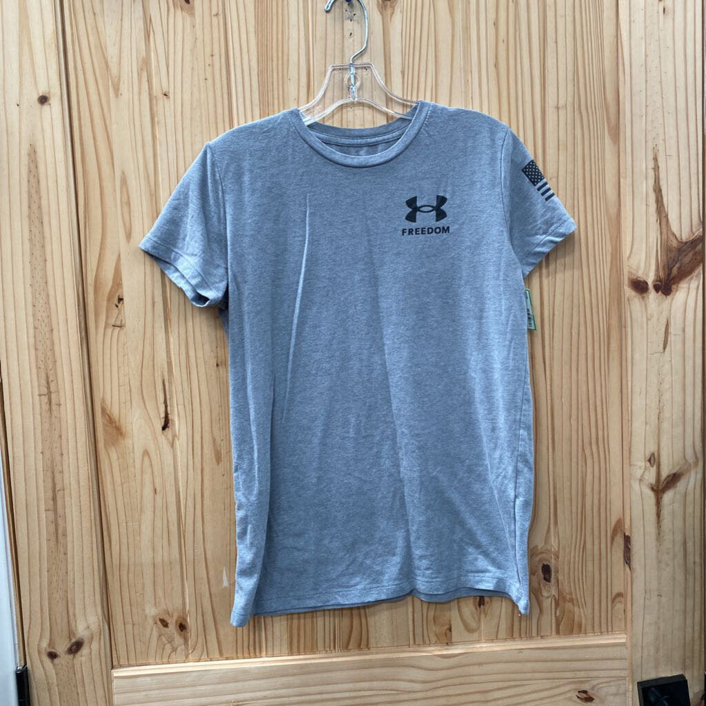 MENS UNDER ARMOUR FREEDOM GREY/BLK SHIRT S