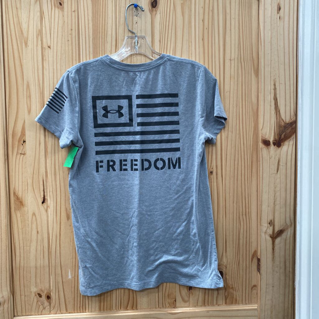 MENS UNDER ARMOUR FREEDOM GREY/BLK SHIRT S