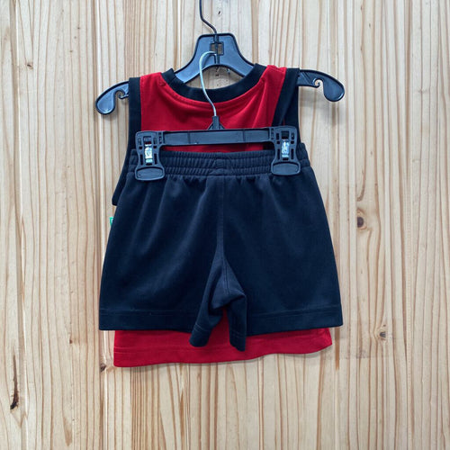 BOYS JORDAN 2PC SET RED/BLK 2T