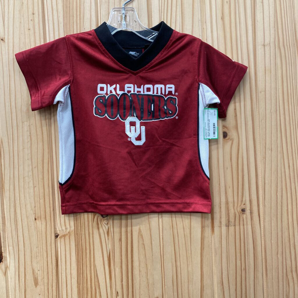 BOYS OKLAHOMA RED/WHITE OU SHIRT 24M