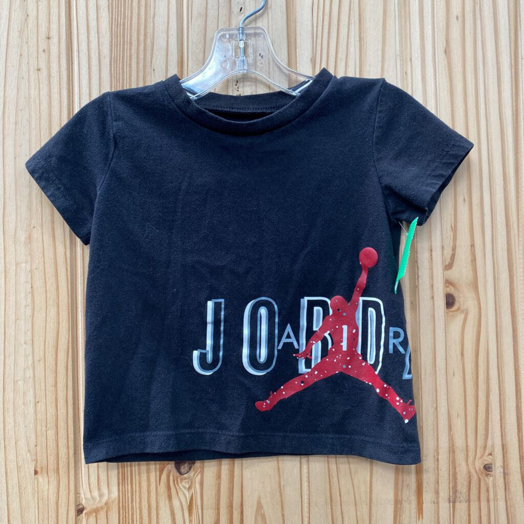 BOYS JORDAN SHIRT RED/WHITE/BLK 24M
