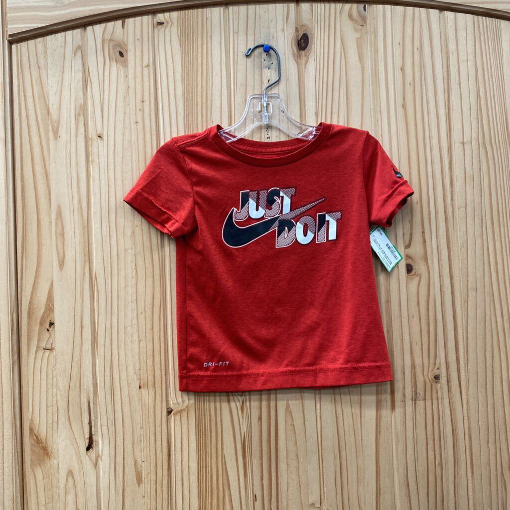 BOYS NIKE JUST DO IT SHIRT RED/WHITE/BLK 2T