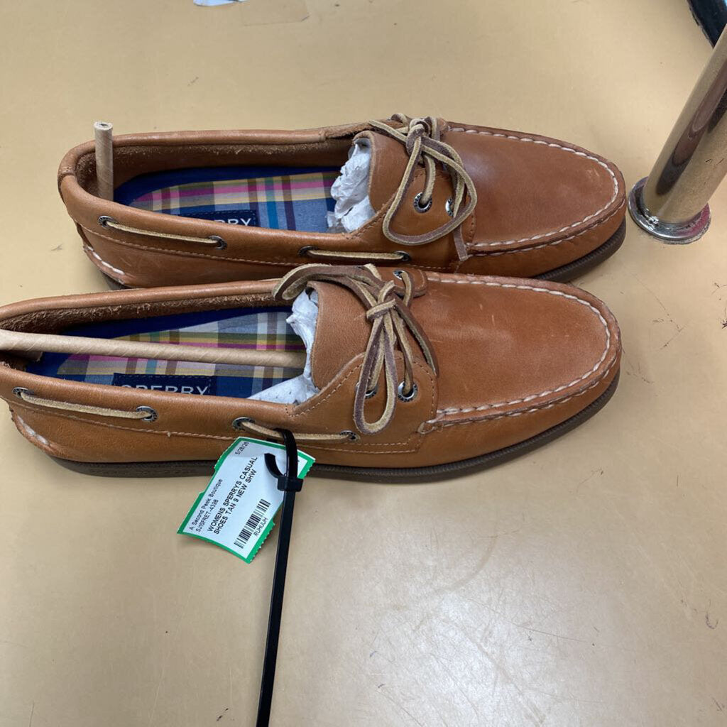 WOMENS SPERRYS CASUAL SHOES TAN 9 NEW