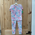 GIRLS ATHLETIC WORKS 2PC SET LILAC/WHITE/PINK S 6/6X