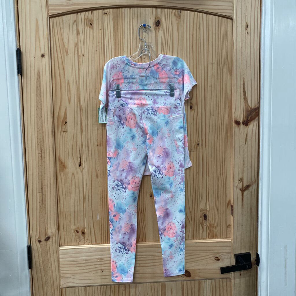 GIRLS ATHLETIC WORKS 2PC SET LILAC/WHITE/PINK S 6/6X