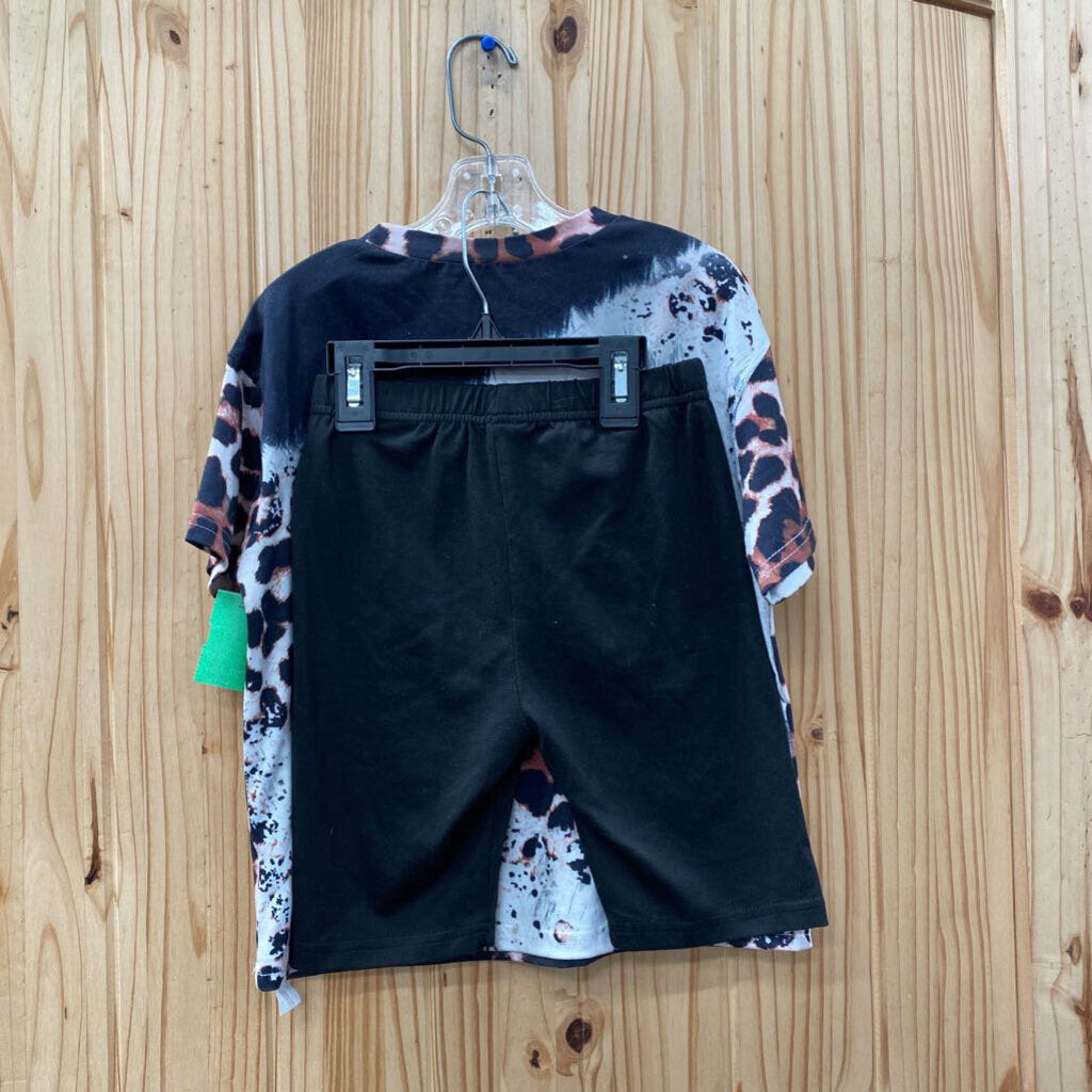 GIRLS BEAUTIFUL CRAZY 2PC SET BLK/LEOPARD 7