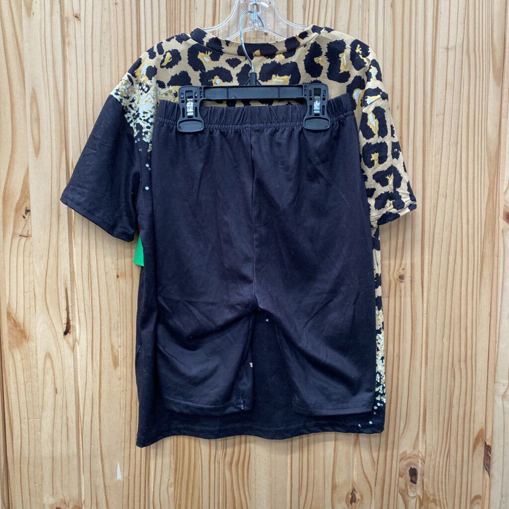GIRLS SHEIN 2PC SET LEOPARD/BLK 8
