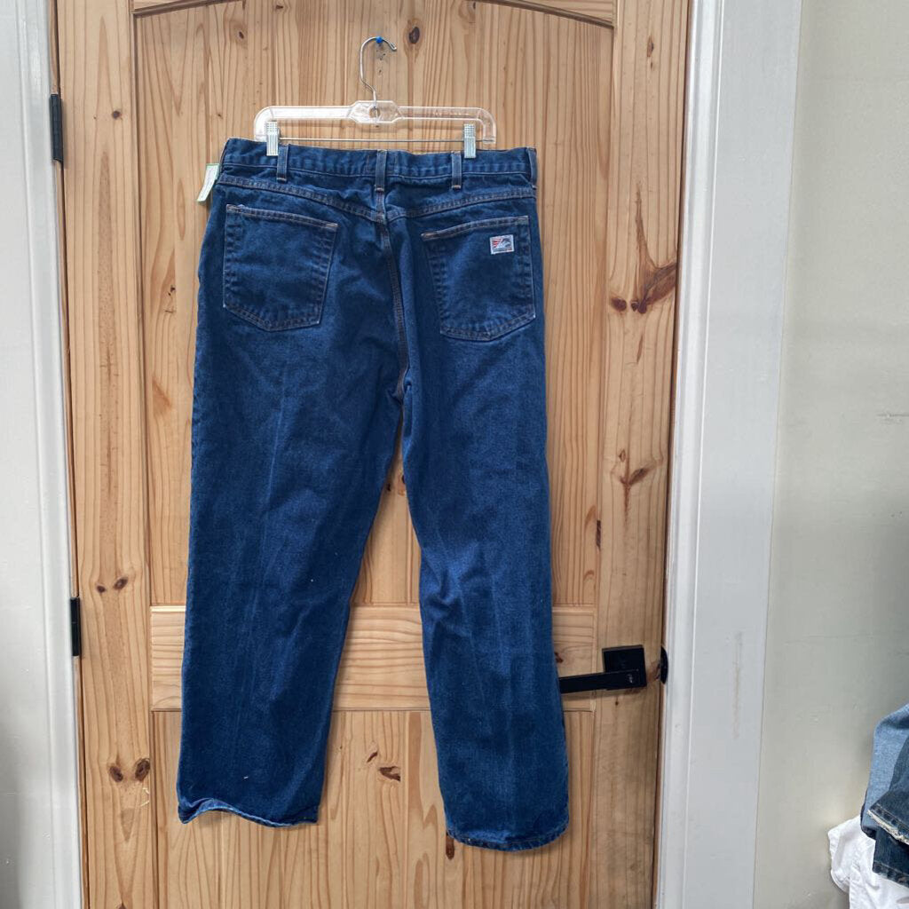 MENS FR TYNDALE DK DENIM JEANS 38X29