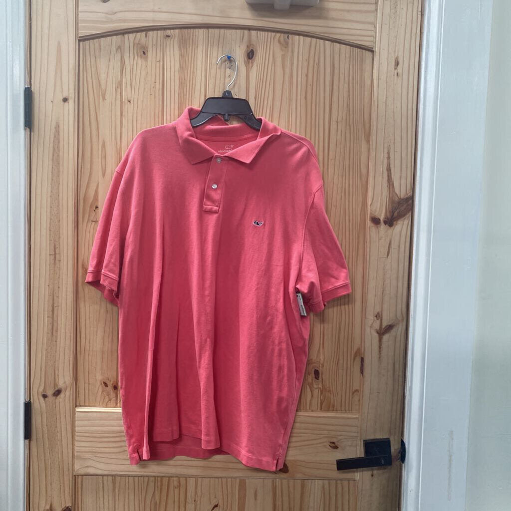 MENS VINEYARD VINES CORAL POLO SHIRT XXL