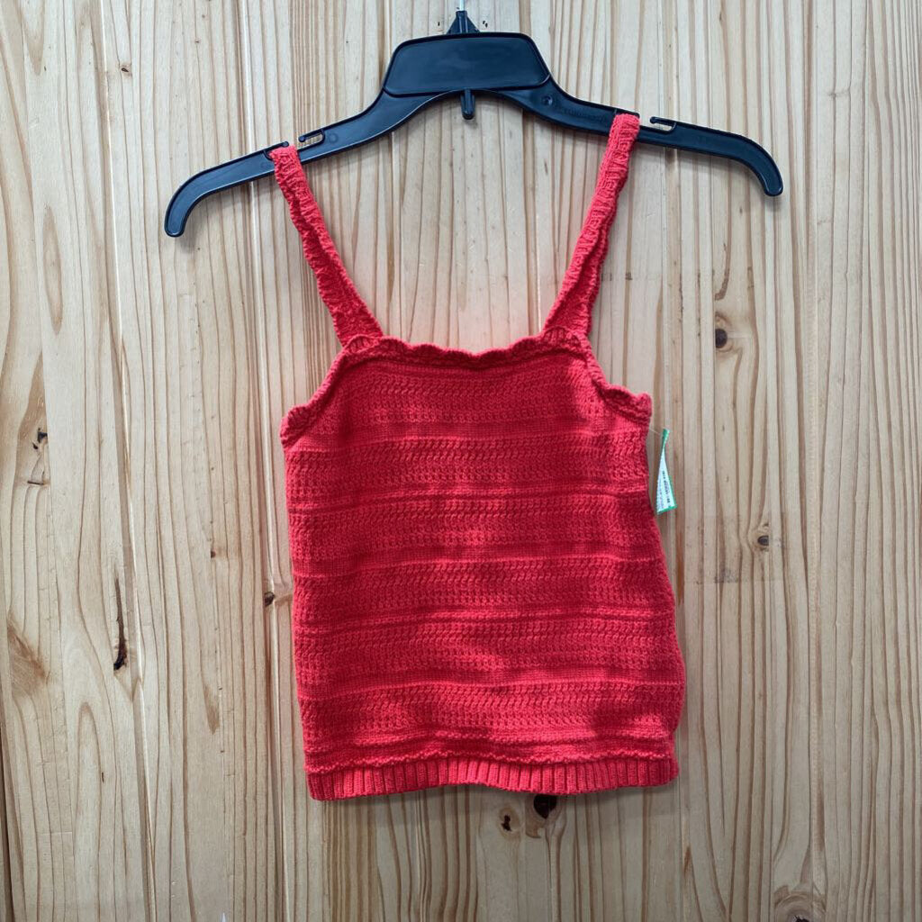 GIRLS ABERCROMBIE KIDS RED CROCHET TOP 7/8