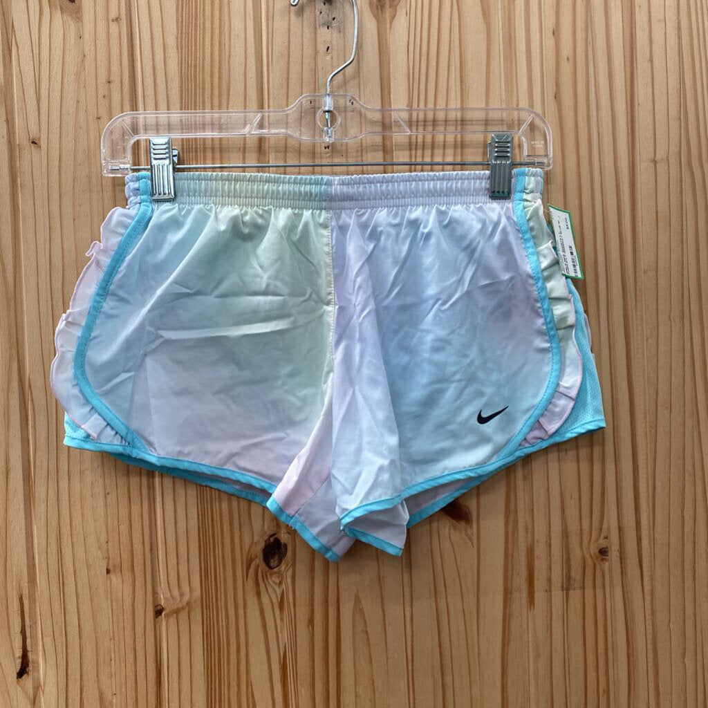 GIRLS NIKE SHORTS LT PURPLE/LT GREEN/LT BLUE M 10