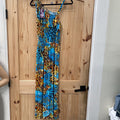 WOMENS SL DRESS SKY BLUE/YELLOW LEOPARD XL NWT
