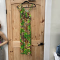 WOMENS ONE SHOULDER DRESS LIME GREEN/GOLDEN YELLOW/LEOPARD XL/XXL NWT