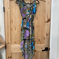 WOMENS DRESS SKY BLUE/PURPLE/BLK/YELLOW M NWT