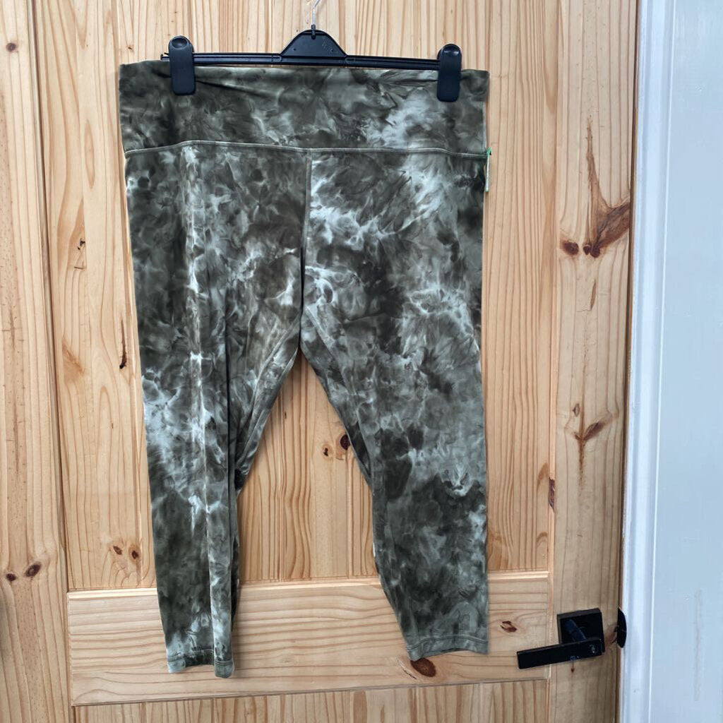 WOMENS LULULEMON DK GREEN MARBLE LEGGINGS 20