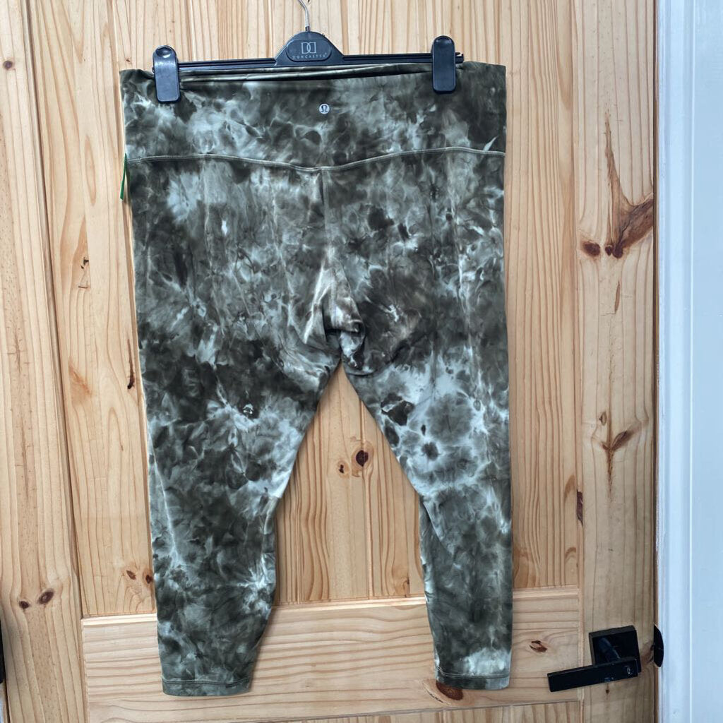 WOMENS LULULEMON DK GREEN MARBLE LEGGINGS 20
