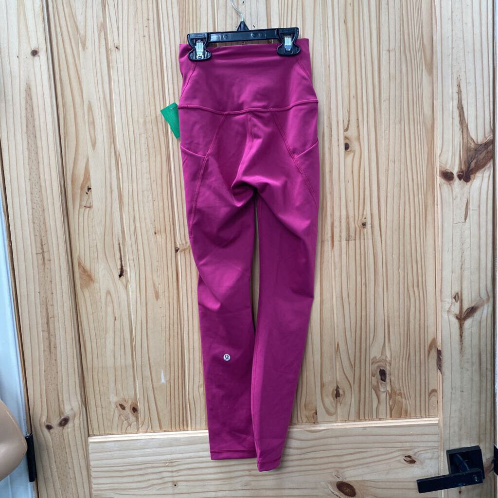 WOMENS LULULEMON DK FUSHIA LEGGINGS 0